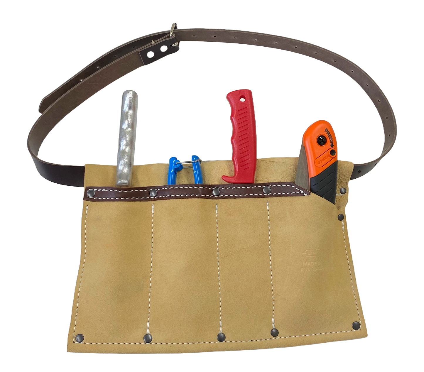 4-Pocket Bush Regeneration Kit with Secateurs, Foldable Saw, Knife and Narrow Trowel