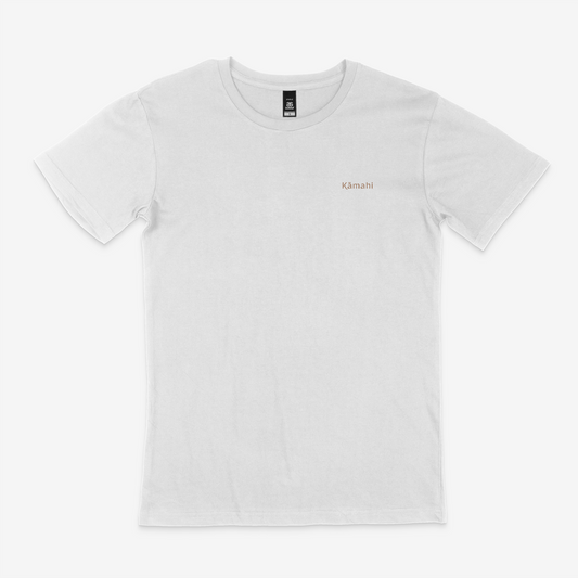 Kāmahi men's short sleeved t-shirt - white/copper